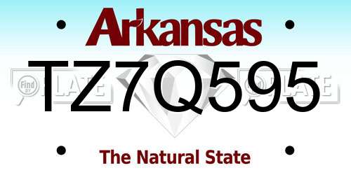 TZ7Q595 Arkansas License Plate