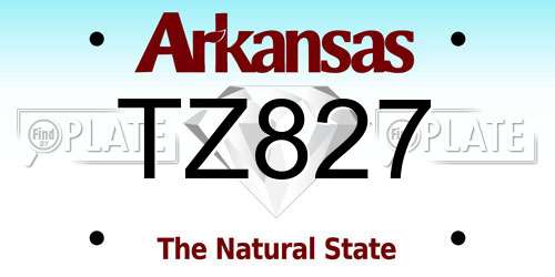 TZ827 Arkansas License Plate