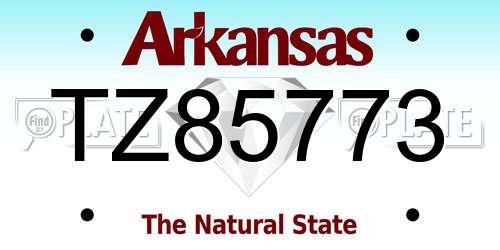 TZ85773 Arkansas License Plate