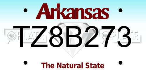 TZ8B273 Arkansas License Plate