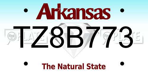 TZ8B773 Arkansas License Plate