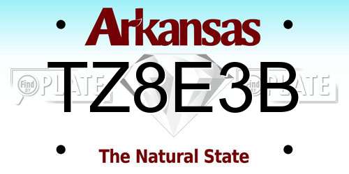 TZ8E3B Arkansas License Plate