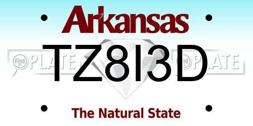 TZ8I3D Arkansas License Plate