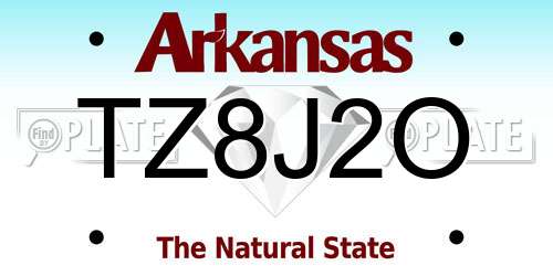 TZ8J2O Arkansas License Plate