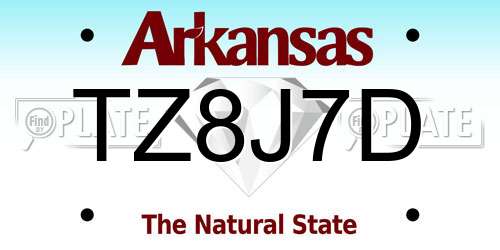 TZ8J7D Arkansas License Plate