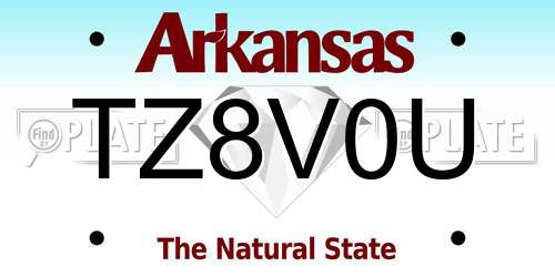 TZ8V0U Arkansas License Plate