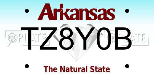 TZ8Y0B Arkansas License Plate