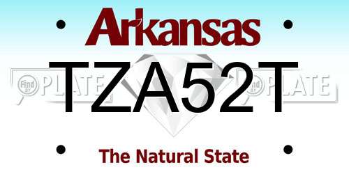 TZA52T Arkansas License Plate