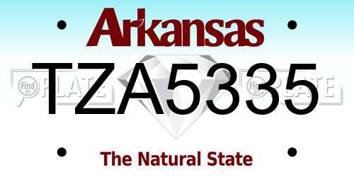 TZA5335 Arkansas License Plate