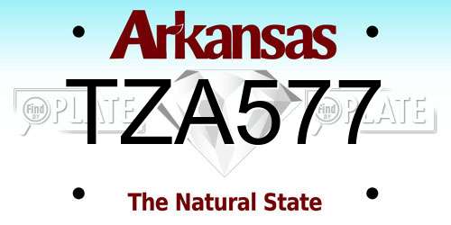 TZA577 Arkansas License Plate