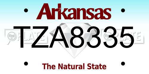 TZA8335 Arkansas License Plate