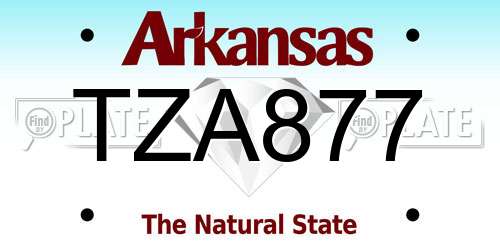 TZA877 Arkansas License Plate