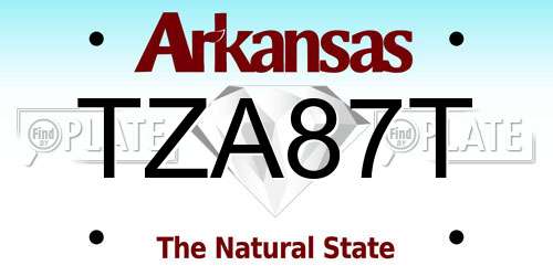 TZA87T Arkansas License Plate