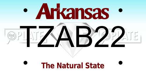 TZAB22 Arkansas License Plate