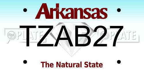 TZAB27 Arkansas License Plate