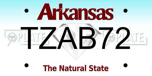 TZAB72 Arkansas License Plate