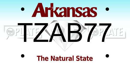 TZAB77 Arkansas License Plate