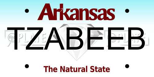 TZABEEB Arkansas License Plate