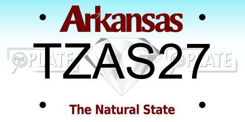 TZAS27 Arkansas License Plate