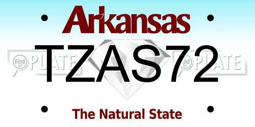 TZAS72 Arkansas License Plate