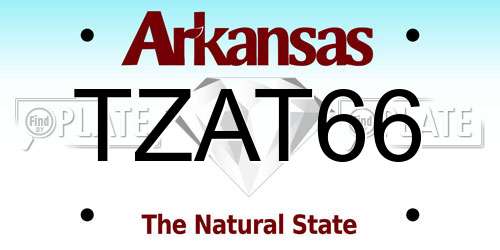 TZAT66 Arkansas License Plate