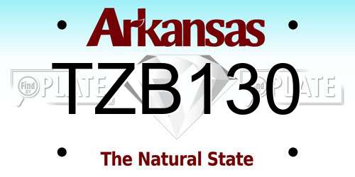 TZB130 Arkansas License Plate