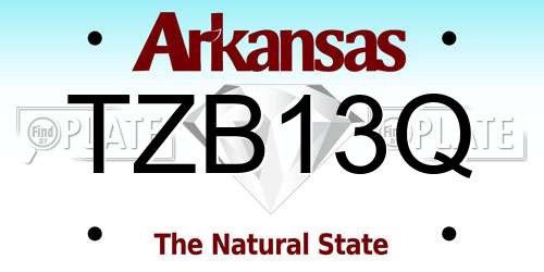 TZB13Q Arkansas License Plate