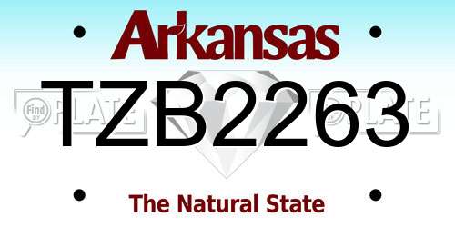 TZB2263 Arkansas License Plate
