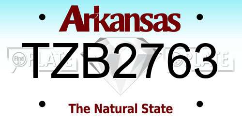 TZB2763 Arkansas License Plate