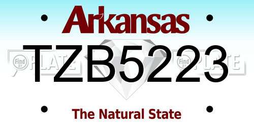 TZB5223 Arkansas License Plate