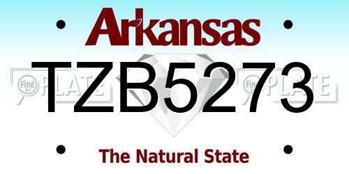 TZB5273 Arkansas License Plate