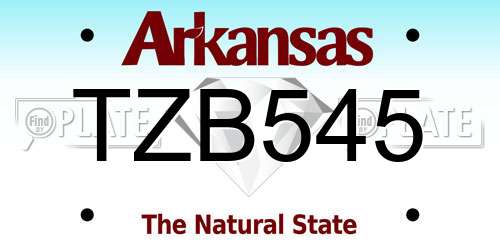 TZB545 Arkansas License Plate