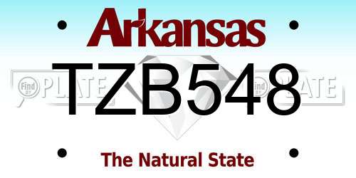 TZB548 Arkansas License Plate