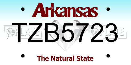 TZB5723 Arkansas License Plate