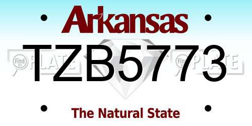 TZB5773 Arkansas License Plate