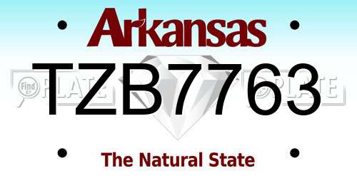 TZB7763 Arkansas License Plate