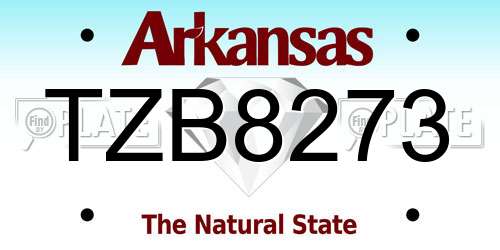 TZB8273 Arkansas License Plate