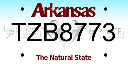 TZB8773 Arkansas License Plate