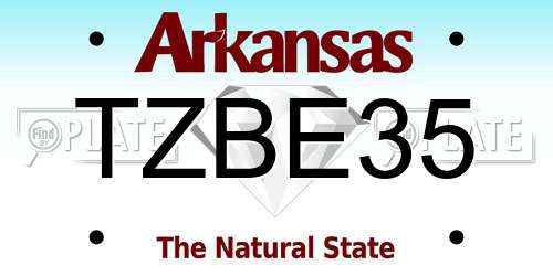 TZBE35 Arkansas License Plate