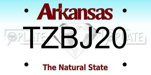 TZBJ20 Arkansas License Plate