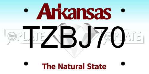 TZBJ70 Arkansas License Plate
