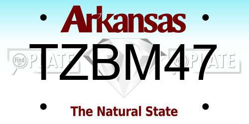 TZBM47 Arkansas License Plate