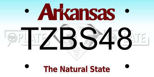 TZBS48 Arkansas License Plate
