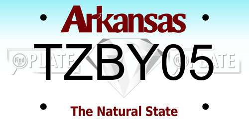TZBY05 Arkansas License Plate