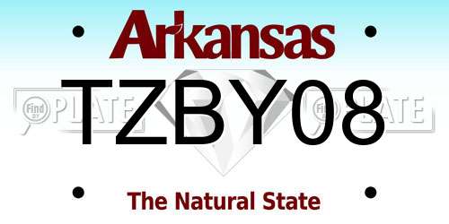 TZBY08 Arkansas License Plate