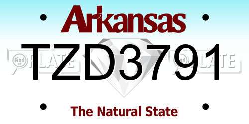 TZD3791 Arkansas License Plate