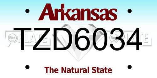 TZD6034 Arkansas License Plate