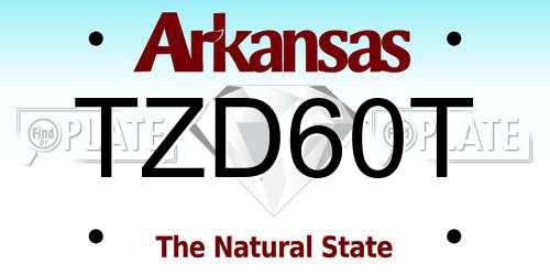 TZD60T Arkansas License Plate