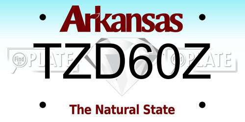 TZD60Z Arkansas License Plate