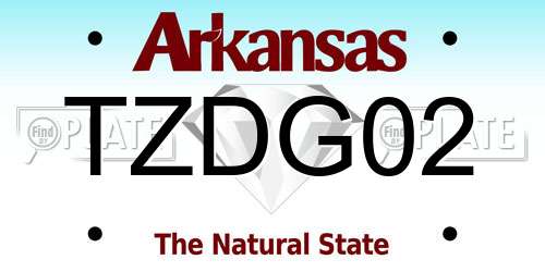 TZDG02 Arkansas License Plate